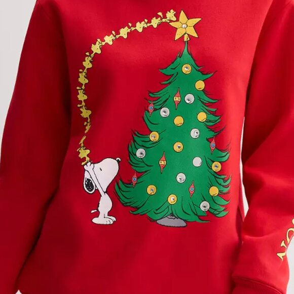 Juniors' Peanuts Snoopy Tis The Season Graphic Pullover XL - Picture 4 of 6